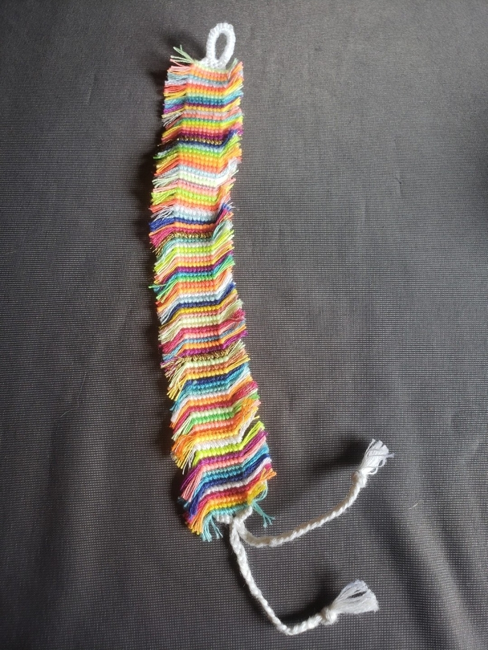 Colorful Rag Rug Friendship Bracelet - White Closure